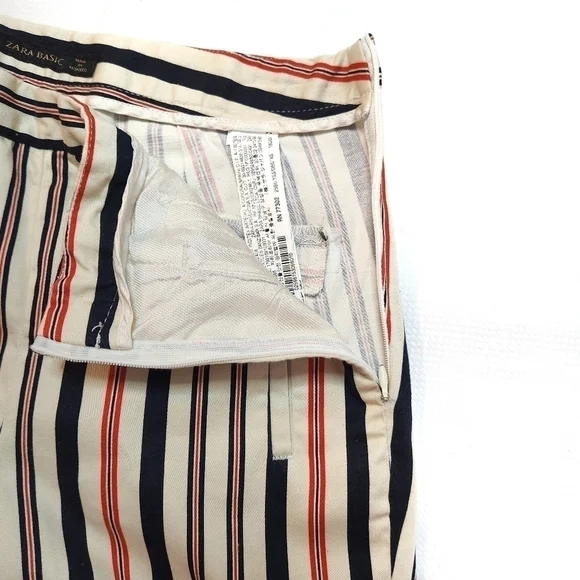 ZARA Basic  Multicolored Striped Pants - Picture 6 of 8